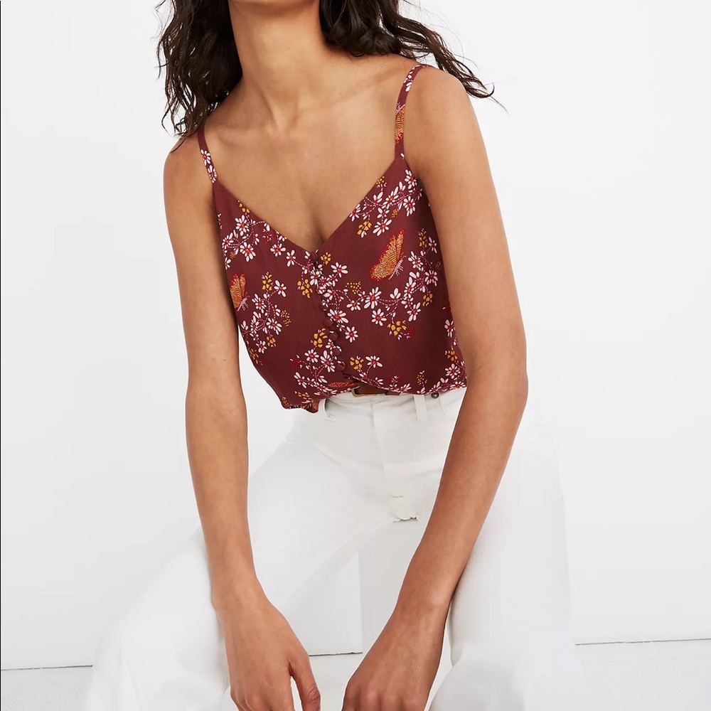 Madewell Button-Down Cami Top in Butterfly Sanctuary